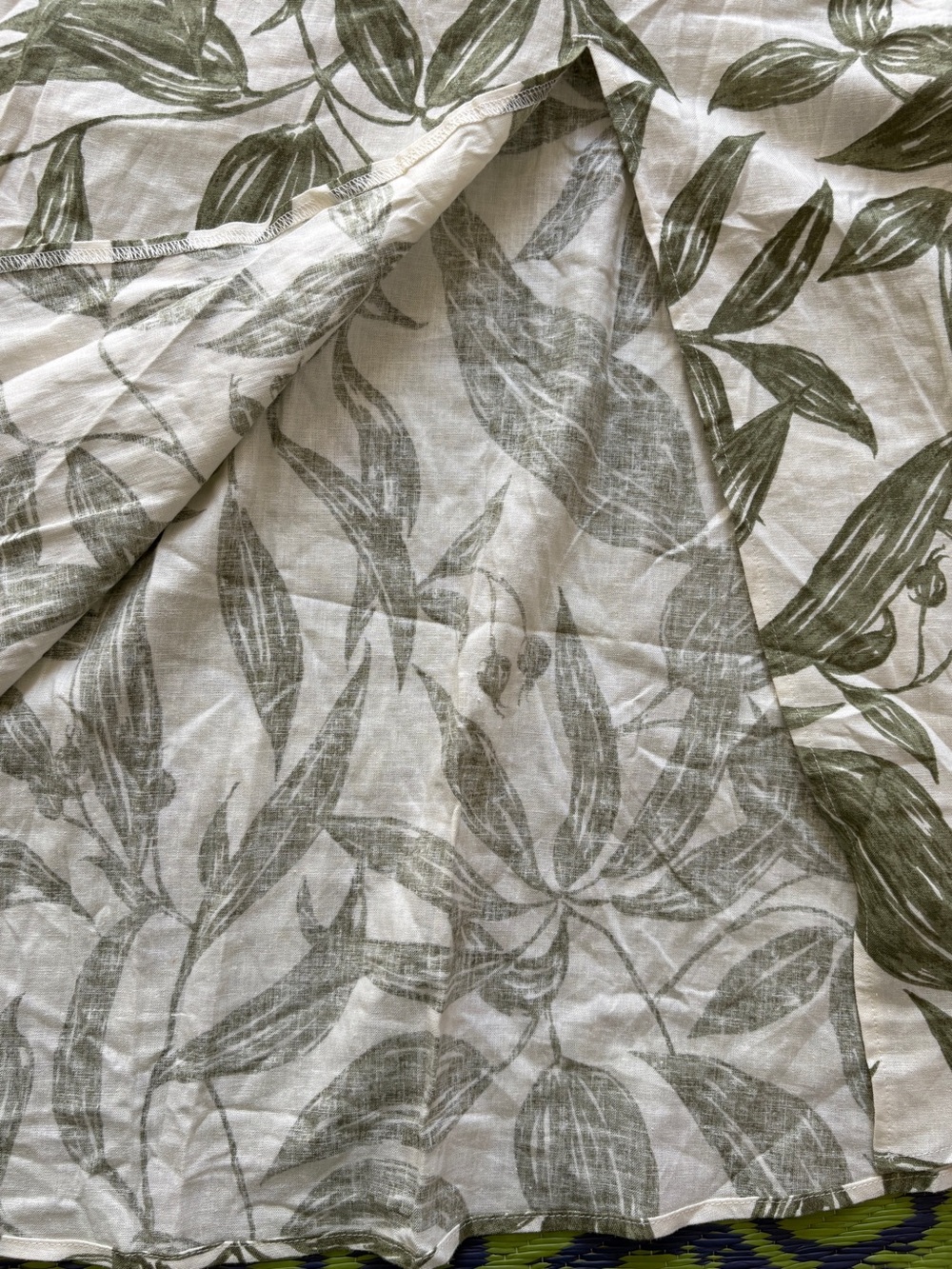 Reitmans Linen-Blend Midi Skirt Set Green Leaf Pattern High Side Slit Size XXL - Picture 14 of 16